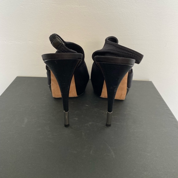 Baldan Peep Toe Slingback Black Pump - Picture 6 of 6